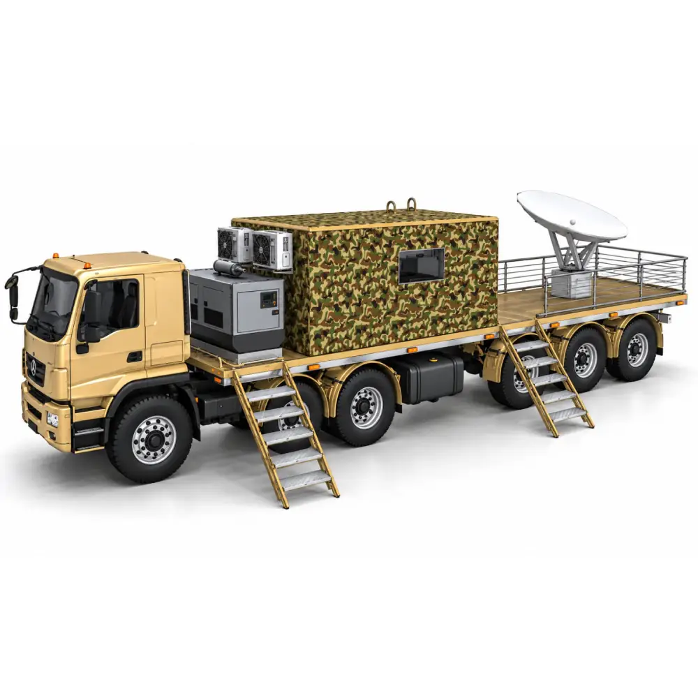 Exterior view of a custom mobile command and control truck